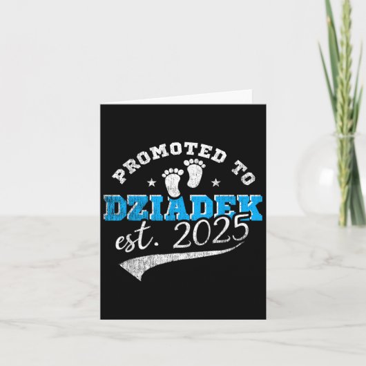 Promoted To Dziadek Est 2025 Proud New Grandpa Vin Karte (Vorderseite)