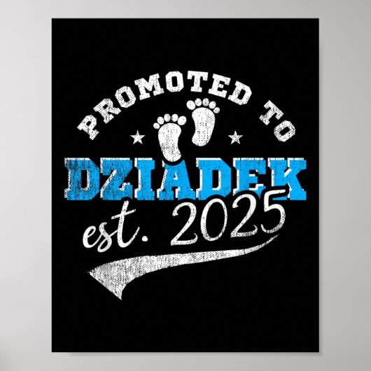 Promoted To Dziadek Est 2025 Proud New Grandpa Vin Poster (Vorne)