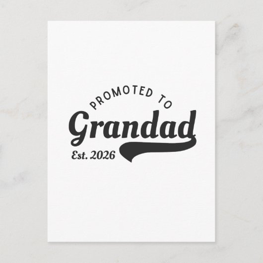 Promoted to Grandad 2026 Postkarte (Vorderseite)