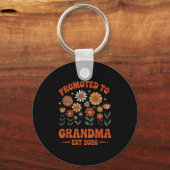 Promoted To Grandma 2026 Grandma 2026 Floral Retro Schlüsselanhänger (Vorderseite)