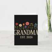 Promoted To Grandma 2026 Pregnancy Flower New Gran Karte (Vorderseite)