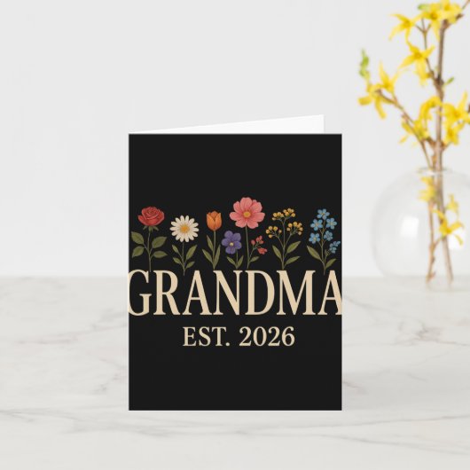 Promoted To Grandma 2026 Pregnancy Flower New Gran Karte (Gelbe Blume)