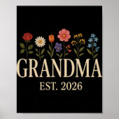 Promoted To Grandma 2026 Pregnancy Flower New Gran Poster (Vorne)
