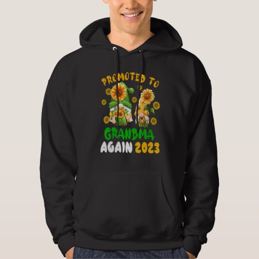 Promoted To Grandma Again 2023 Two Floral Gnomes P Hoodie (Vorderseite)