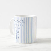 Promoted to Grandma Coquette Striped Name Mug Gift Kaffeetasse (Vorderseite Links)