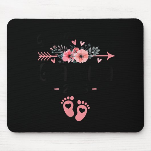 Promoted To Grandma Est 2026 Floral Mousepad (Vorne)