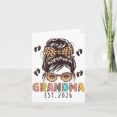 Promoted To Grandma Est 2026 New Grandmom To Be Me Karte (Vorderseite)