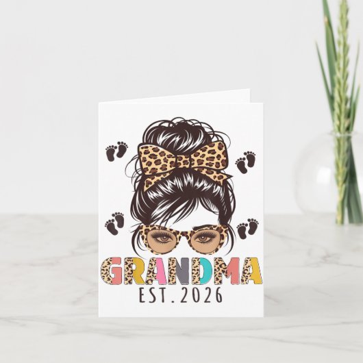 Promoted To Grandma Est 2026 New Grandmom To Be Me Karte (Vorderseite)