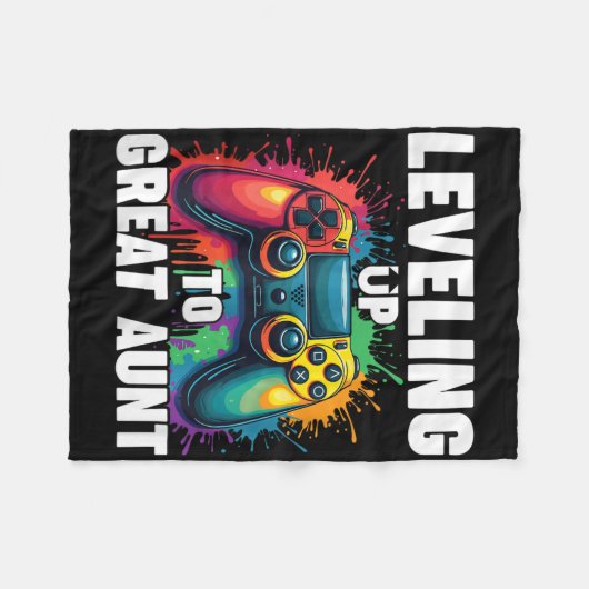 Promoted To Grandma Gender Reveal Leveling Up To G Fleecedecke (Vorderseite (Horizontal))