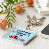 Promoted to Grandma ladybugs blue Schlüsselanhänger (Seite)