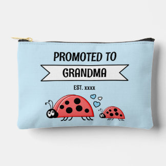 Promoted to Grandma ladybugs est year blue Zubehörtasche