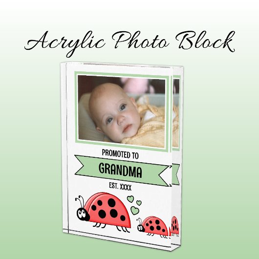Promoted to grandma ladybugs green fotoblock