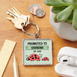 Promoted to Grandma ladybugs green Schlüsselanhänger