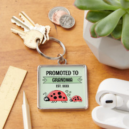 Promoted to Grandma ladybugs green Schlüsselanhänger
