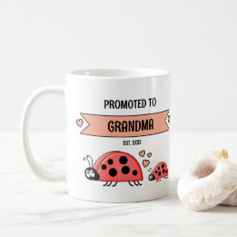 Promoted to grandma ladybugs peach kaffeetasse