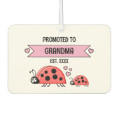 Promoted to grandma ladybugs photo pink autolufterfrischer (Vorderseite)