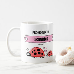Promoted to grandma ladybugs pink kaffeetasse