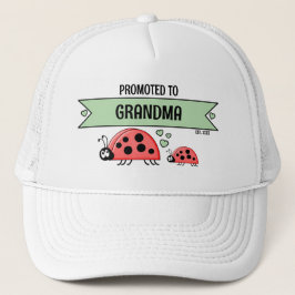 Promoted to Grandma ladybugs white green Truckerkappe