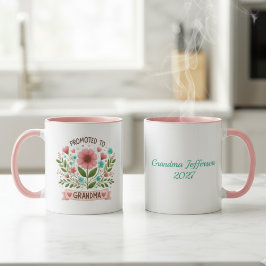 Promoted to Grandma Mug - Watercolor Flowers Tasse