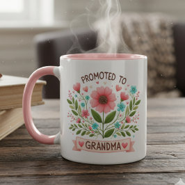 Promoted to Grandma Mug - Watercolor Flowers Tasse