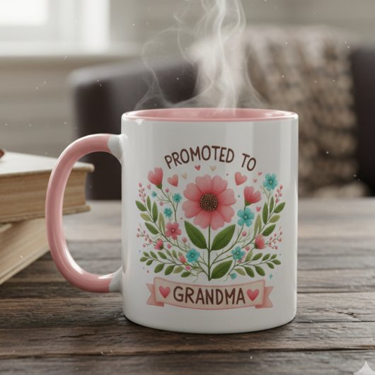 Promoted to Grandma Mug - Watercolor Flowers Tasse
