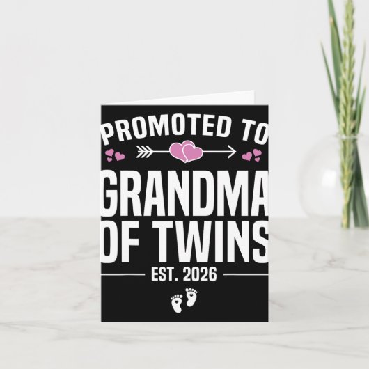 Promoted To Grandma Of Twins 2026 New Grandma Moth Karte (Vorderseite)
