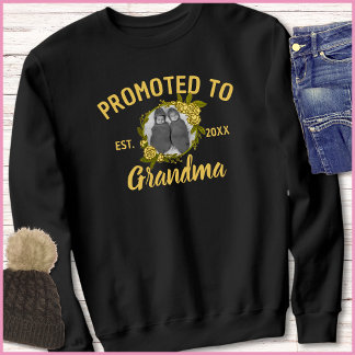 Promoted To Grandma Yellow & Black Newborn Photo Sweatshirt
