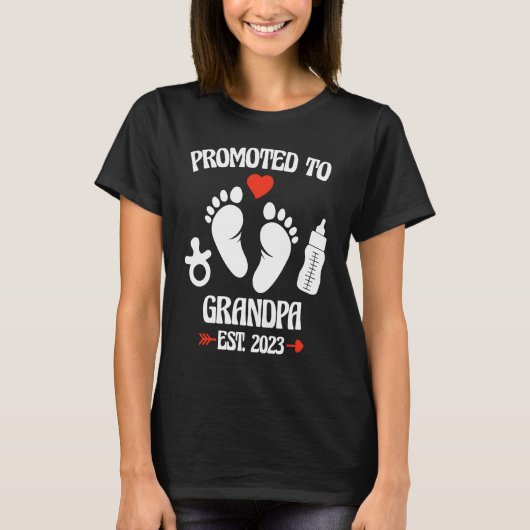 Promoted To Grandpa 2023 First Time New Grandpa Pr T-Shirt (Vorderseite)