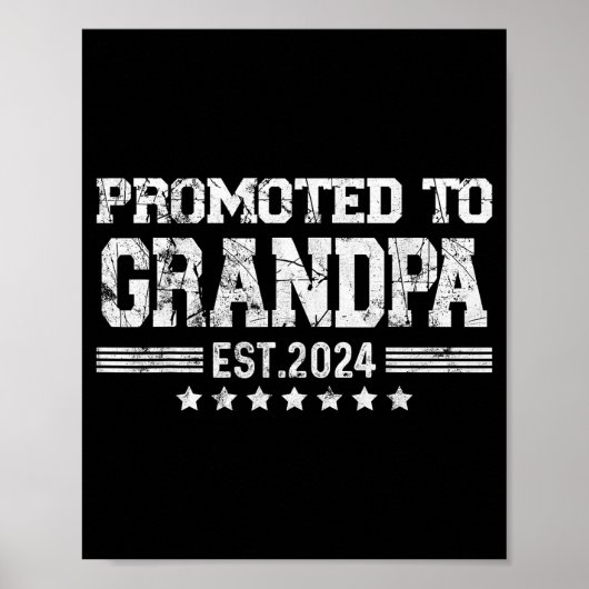 Promoted To Grandpa 2024 Soon To Be Funny New Dad Poster (Vorne)