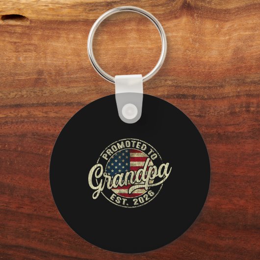 Promoted To Grandpa 2026 Expecting Baby Usa Flag G Schlüsselanhänger (Vorderseite)