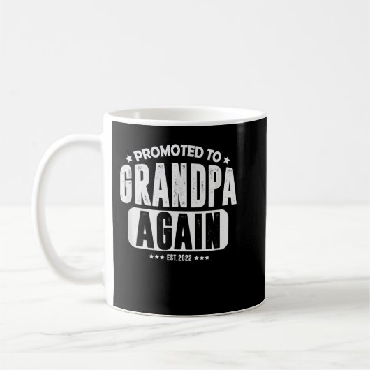 Promoted to Grandpa again 2022, Baby Announcement Kaffeetasse (Links)