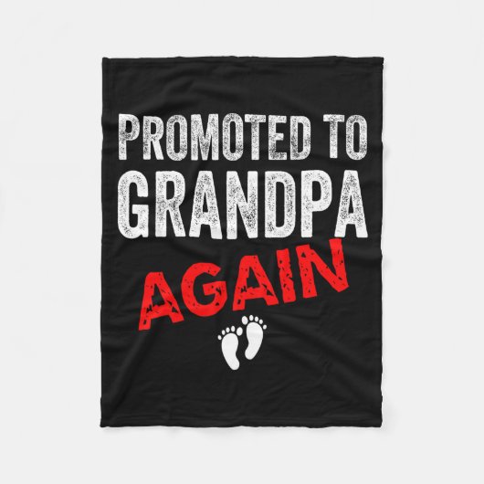 Promoted To Grandpa Again Dad Pregnancy Announceme Fleecedecke (Vorderseite)