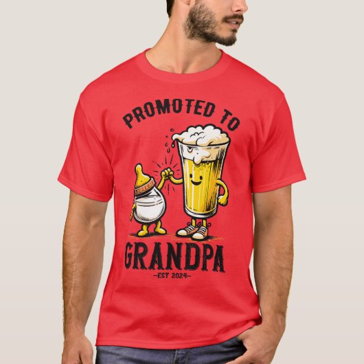 Promoted To Grandpa Est 2024 T-Shirt (Vorderseite)