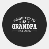 Promoted To Grandpa Est 2026 Soon To Be New Granda Runder Aufkleber (Vorderseite)