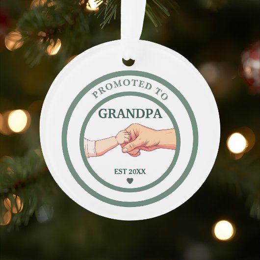 Promoted to Grandpa Est. 20XX Ornament