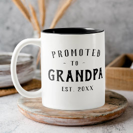 Promoted To Grandpa Pregnancy Announcement Photo Zweifarbige Tasse