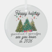 Promoted to Grandparents Christmas tree Ornament Aus Glas (Vorderseite)
