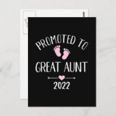 Promoted to great aunt 2022 postkarte (Vorne/Hinten)