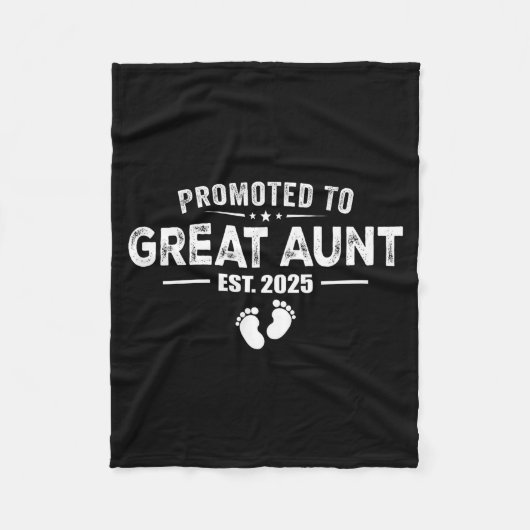 Promoted To Great Aunt 2025 Baby & Aunt Funny Fleecedecke (Vorderseite)