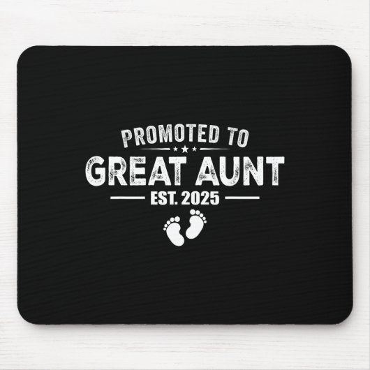 Promoted To Great Aunt 2025 Baby & Aunt Funny Mousepad (Vorne)