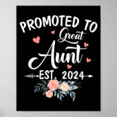 Promoted To Great Aunt Est 2024 Soon To Be Aunt Fl Poster (Vorne)