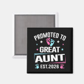 Promoted To Great Aunt Est 2026 Pregnancy Announce Magnet (Vorderseite/Rückseite)