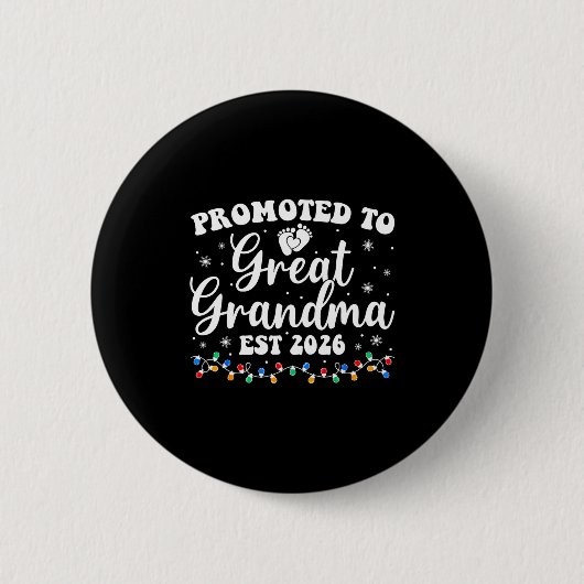 Promoted To Great Grandma Est 2026 First Time New Button (Vorderseite)