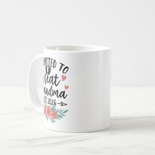 Promoted To Great Grandma Est 2026 First Time New Kaffeetasse (Vorderseite Links)