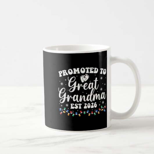 Promoted To Great Grandma Est 2026 First Time New Kaffeetasse (Rechts)