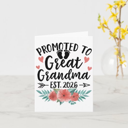 Promoted To Great Grandma Est 2026 First Time New Karte (Gelbe Blume)