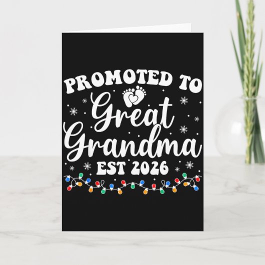 Promoted To Great Grandma Est 2026 First Time New Karte (Vorderseite)