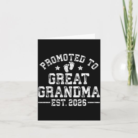 Promoted To Great Grandma Est 2026 First Time New Karte (Vorderseite)