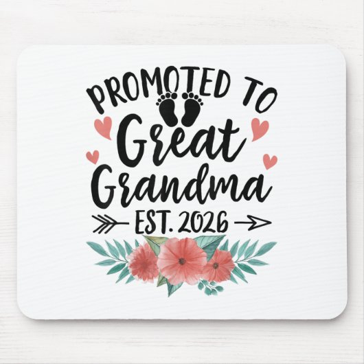 Promoted To Great Grandma Est 2026 First Time New Mousepad (Vorne)