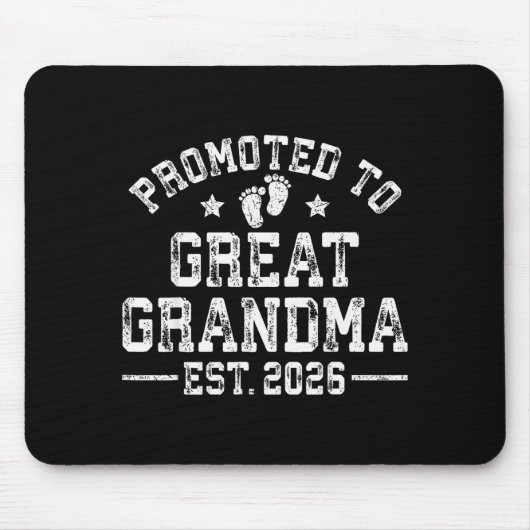 Promoted To Great Grandma Est 2026 First Time New Mousepad (Vorne)